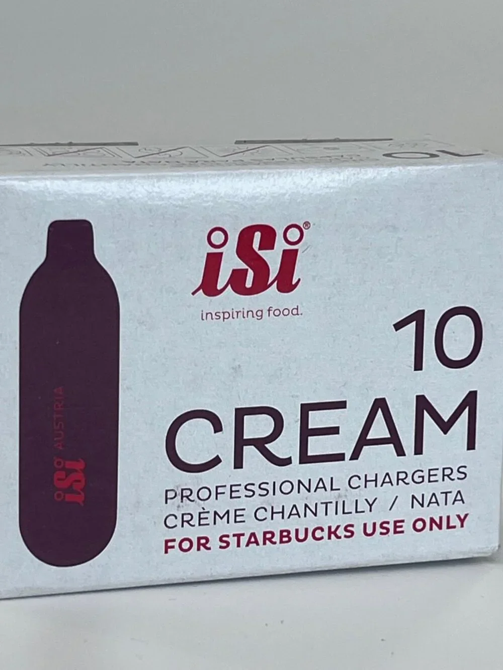 Isi 10 Cream Professional Chargers For Starbucks 10 Pack